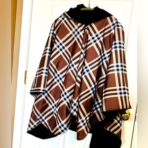 Plaid shawl hoodie